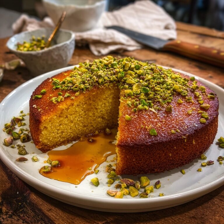 Orange Pistachio Olive Oil Cake with Saffron Syrup Recipe