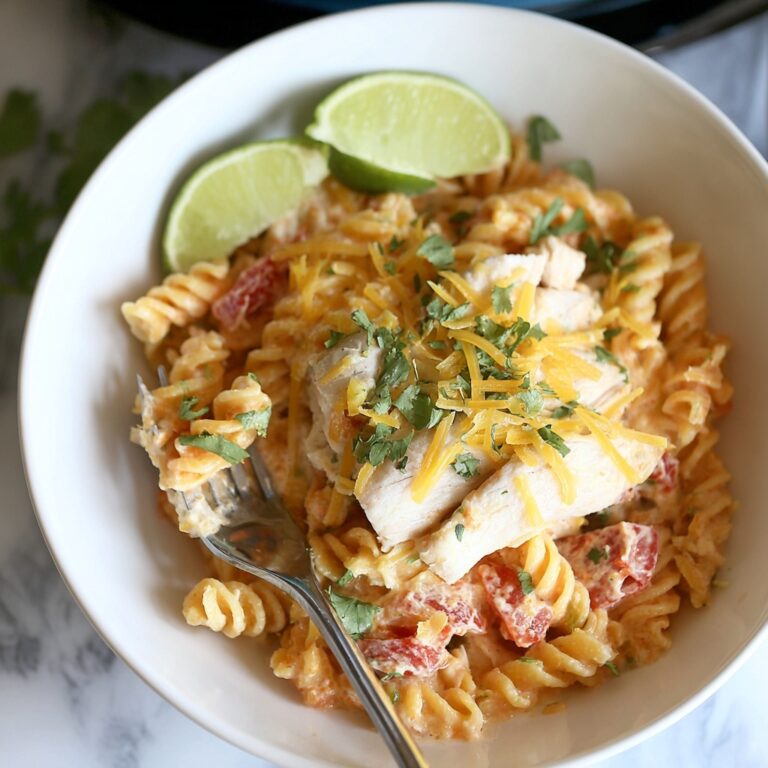 Crock Pot Salsa Ranch Chicken Pasta Recipe