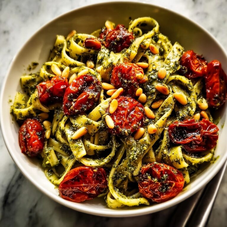 Pesto Pasta with Roasted Tomatoes Recipe