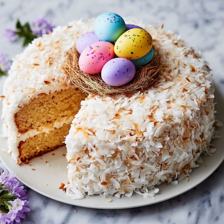 Easter Coconut Lemon Bundt Cake with Chocolate Eggs Recipe