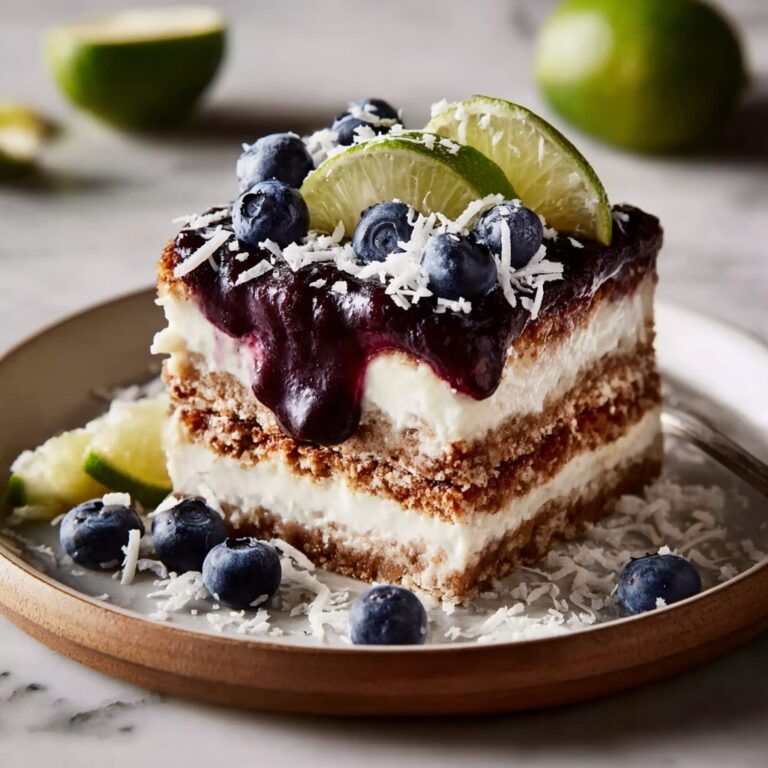 Blueberry, Lime & Coconut No-Bake Slice Recipe