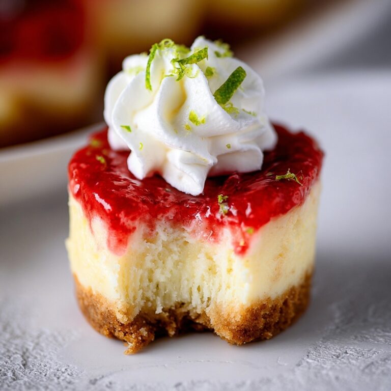 Mini Lime Cheesecakes with Raspberry Sauce Recipe