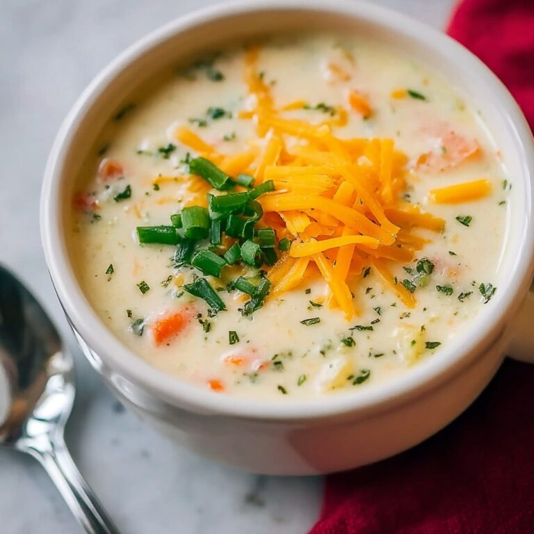 Creamy Potato Carrot Soup with Cheddar and Green Onions Recipe